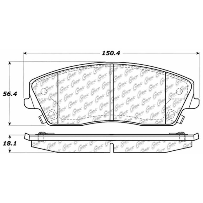CENTRIC PARTS 103.10560 C-Tek Ceramic Brake Pads with Shims