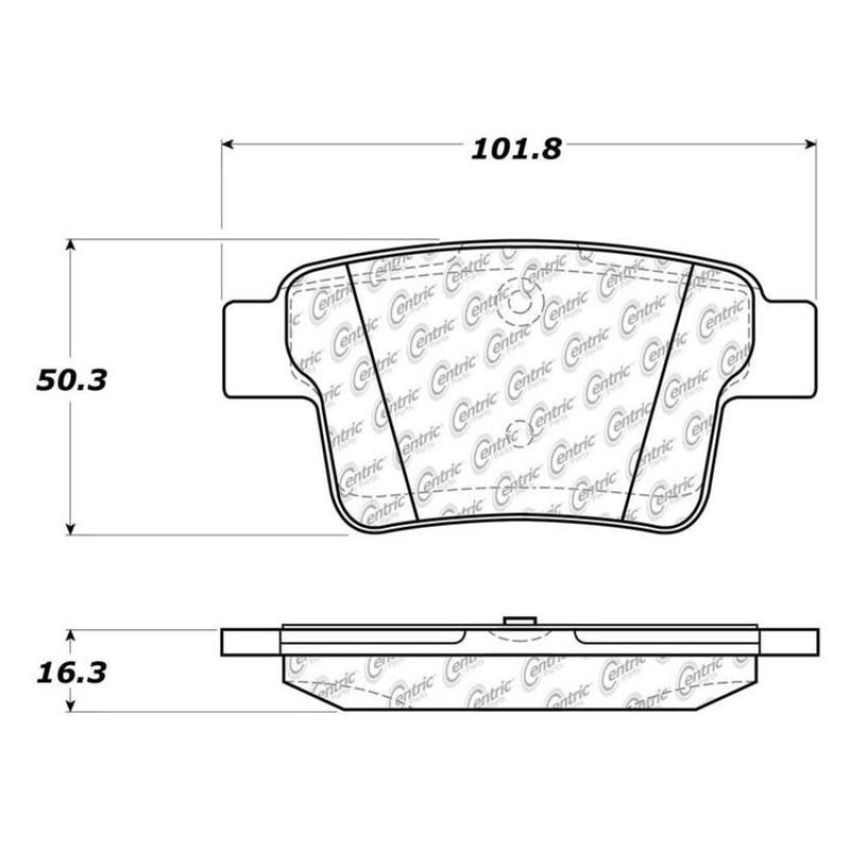 CENTRIC PARTS 103.10710 C-Tek Ceramic Brake Pads with Shims