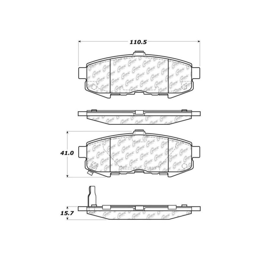 CENTRIC PARTS 103.10730 C-Tek Ceramic Brake Pads with Shims