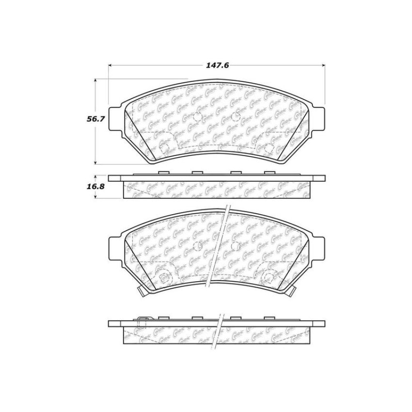 CENTRIC PARTS 103.10750 C-Tek Ceramic Brake Pads with Shims