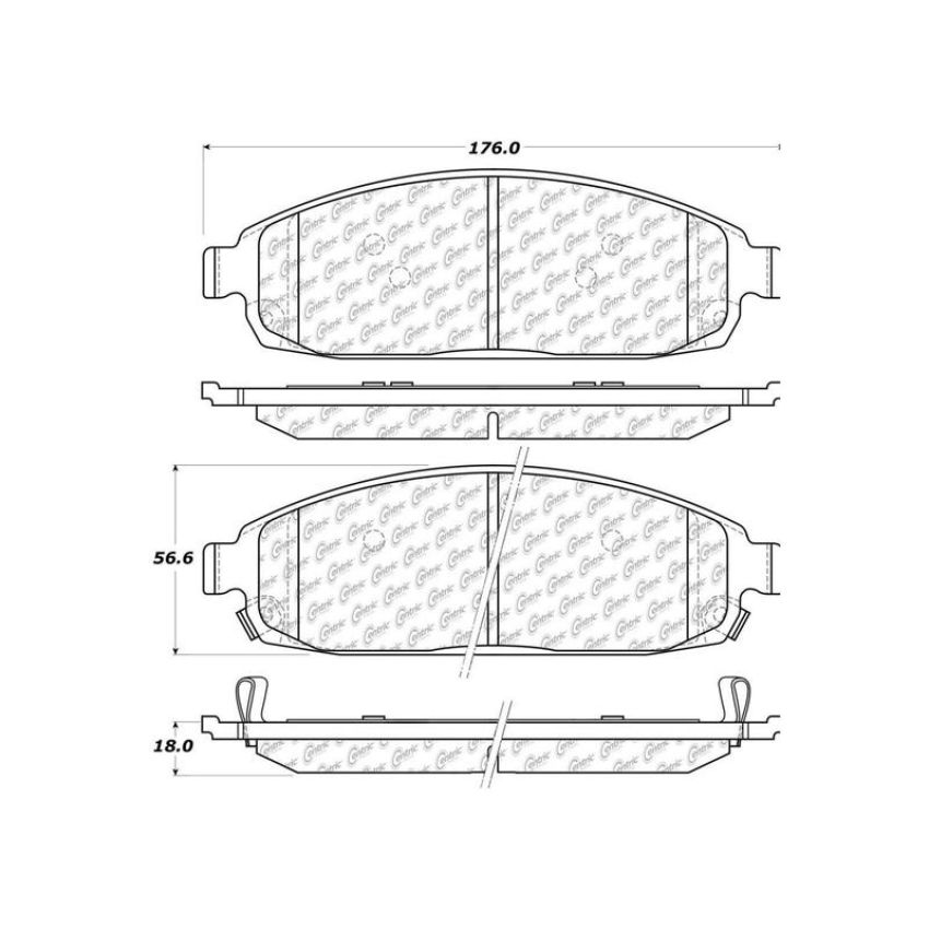 CENTRIC PARTS 103.10800 C-Tek Ceramic Brake Pads with Shims