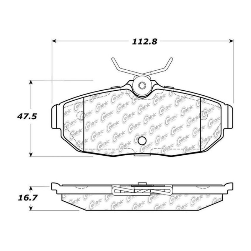 CENTRIC PARTS 103.10820 C-Tek Ceramic Brake Pads with Shims