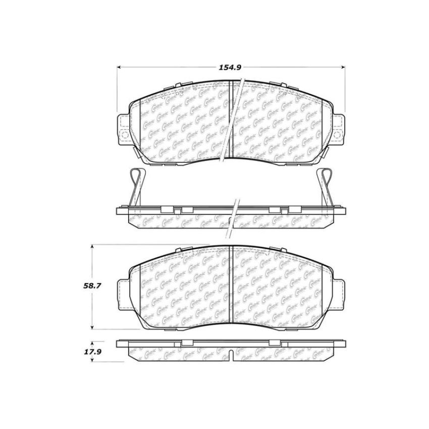 CENTRIC PARTS 103.10890 C-Tek Ceramic Brake Pads with Shims