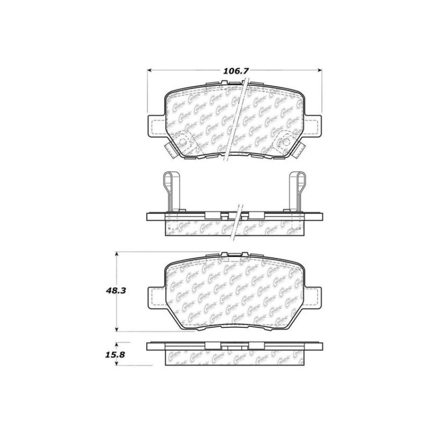 CENTRIC PARTS 103.10900 C-Tek Ceramic Brake Pads with Shims