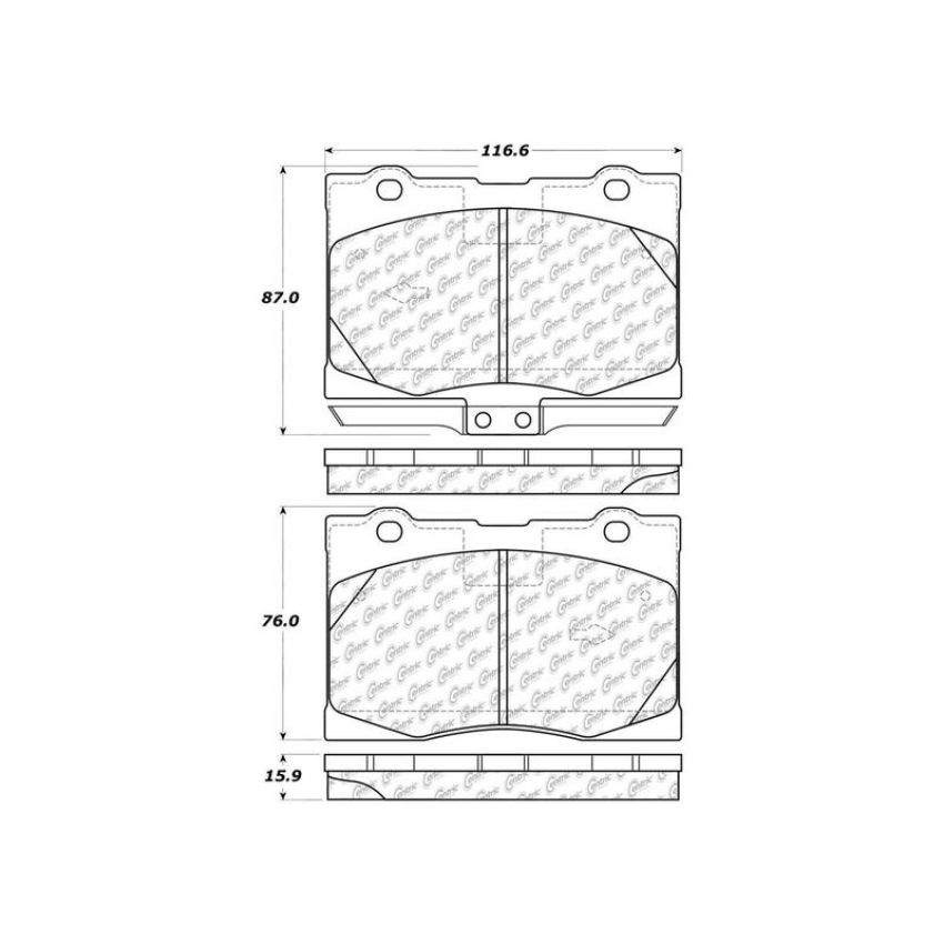 CENTRIC PARTS 103.10910 C-Tek Ceramic Brake Pads with Shims