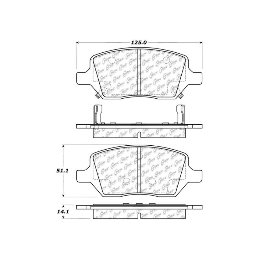 CENTRIC PARTS 103.10930 C-Tek Ceramic Brake Pads with Shims