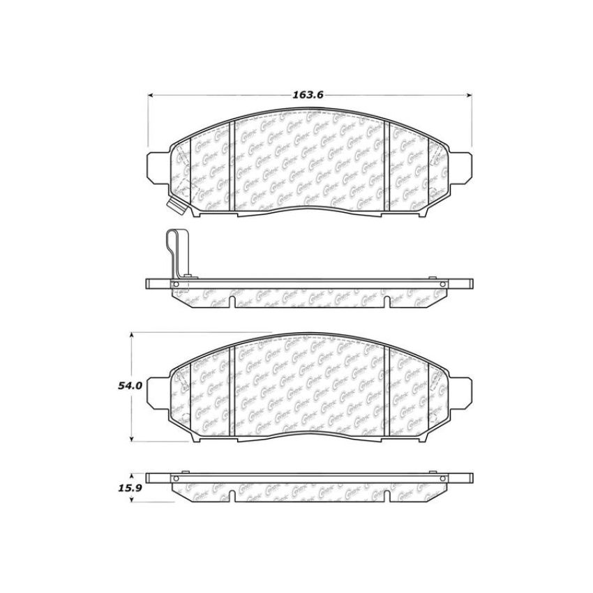 CENTRIC PARTS 103.10940 C-Tek Ceramic Brake Pads with Shims