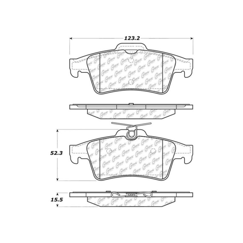 CENTRIC PARTS 103.10950 C-Tek Ceramic Brake Pads with Shims