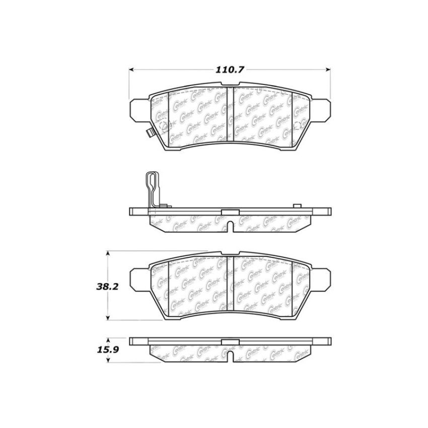 CENTRIC PARTS 103.11000 C-Tek Ceramic Brake Pads with Shims