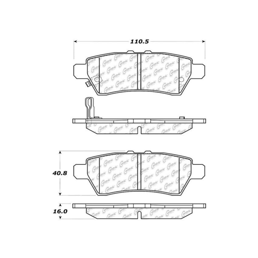 CENTRIC PARTS 103.11010 C-Tek Ceramic Brake Pads with Shims