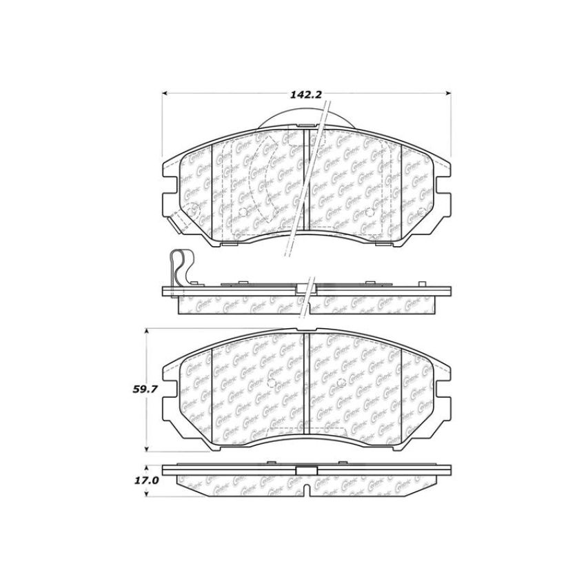 CENTRIC PARTS 103.11040 C-Tek Ceramic Brake Pads with Shims