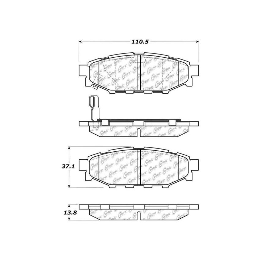 CENTRIC PARTS 103.11140 C-Tek Ceramic Brake Pads with Shims