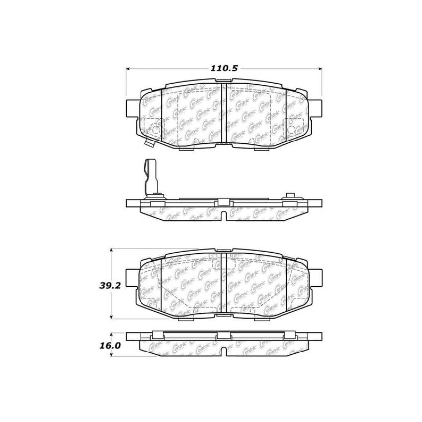 CENTRIC PARTS 103.11240 C-Tek Ceramic Brake Pads with Shims