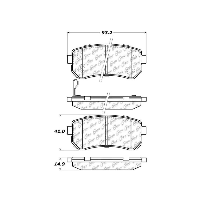 CENTRIC PARTS 103.11570 C-Tek Ceramic Brake Pads with Shims