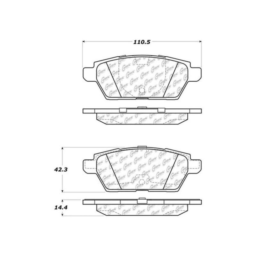 CENTRIC PARTS 103.11610 C-Tek Ceramic Brake Pads with Shims