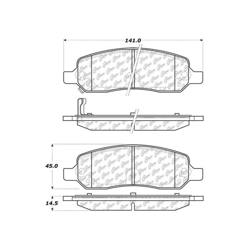 CENTRIC PARTS 103.11720 C-Tek Ceramic Brake Pads with Shims