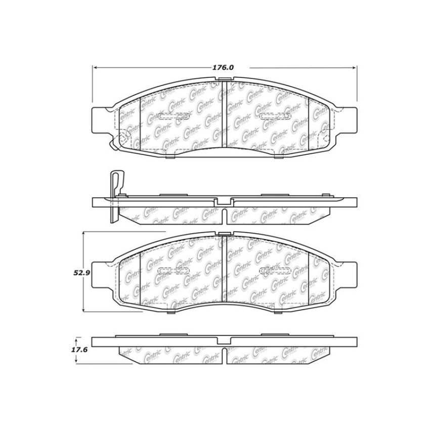 CENTRIC PARTS 103.11830 C-Tek Ceramic Brake Pads with Shims