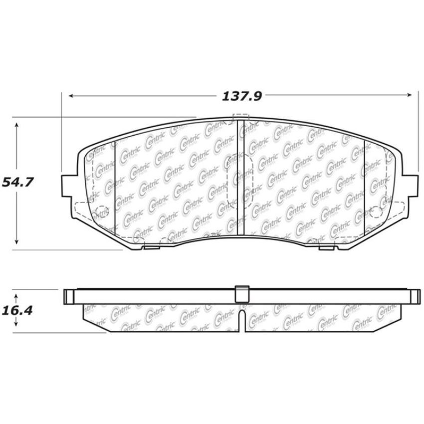 CENTRIC PARTS 103.11880 C-Tek Ceramic Brake Pads with Shims