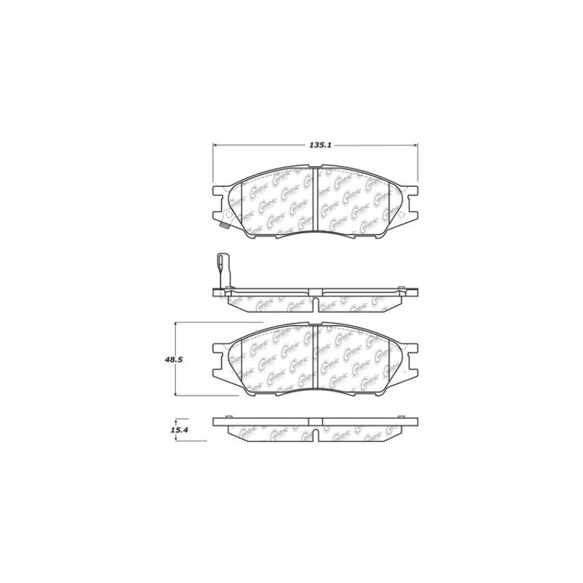 CENTRIC PARTS 103.11930 C-Tek Ceramic Brake Pads with Shims