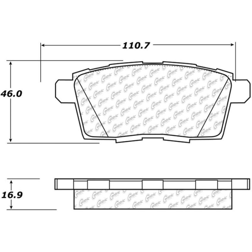 CENTRIC PARTS 103.12590 C-Tek Ceramic Brake Pads with Shims