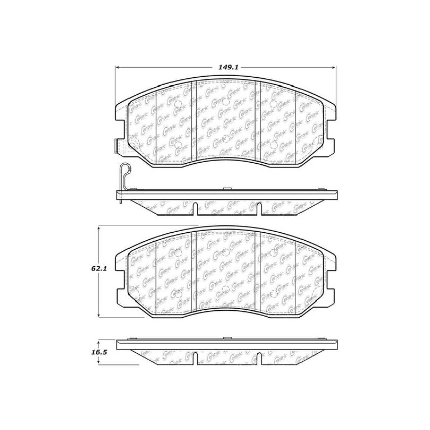 CENTRIC PARTS 103.12640 C-Tek Ceramic Brake Pads with Shims
