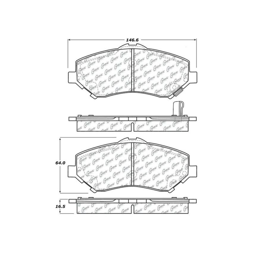 CENTRIC PARTS 103.12730 C-Tek Ceramic Brake Pads with Shims