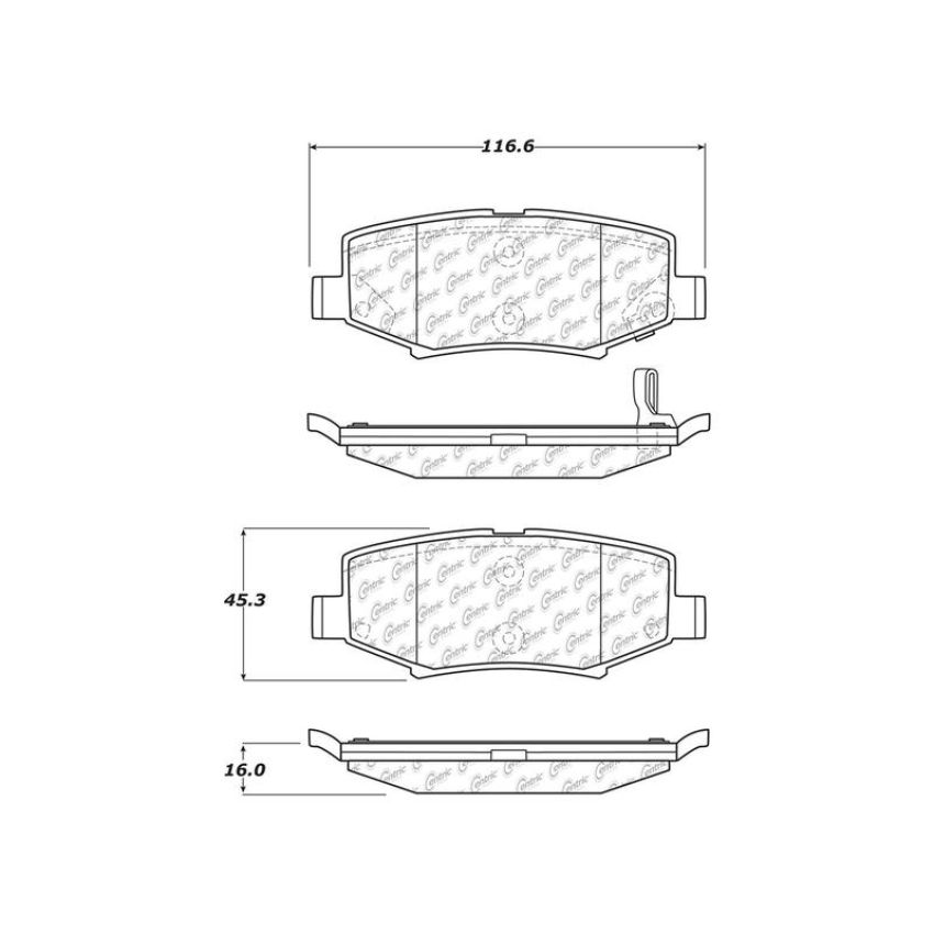 CENTRIC PARTS 103.12740 C-Tek Ceramic Brake Pads with Shims