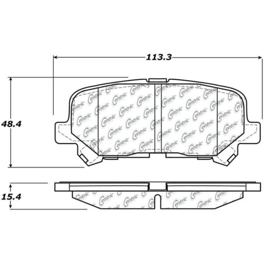 CENTRIC PARTS 103.12810 C-Tek Ceramic Brake Pads with Shims