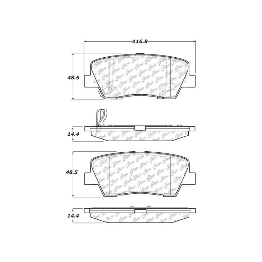 CENTRIC PARTS 103.12840 C-Tek Ceramic Brake Pads with Shims