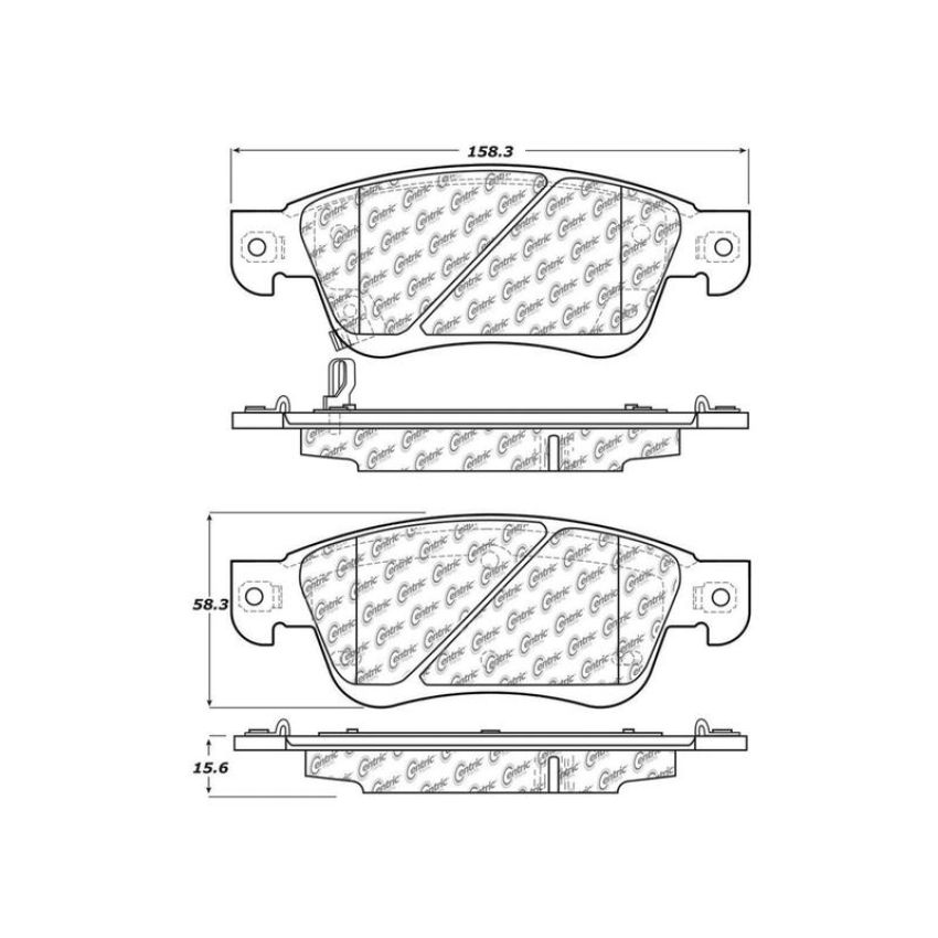 CENTRIC PARTS 103.12870 C-Tek Ceramic Brake Pads with Shims