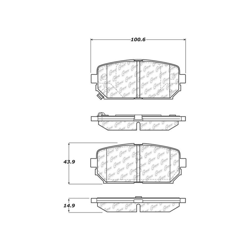 CENTRIC PARTS 103.12960 C-Tek Ceramic Brake Pads with Shims