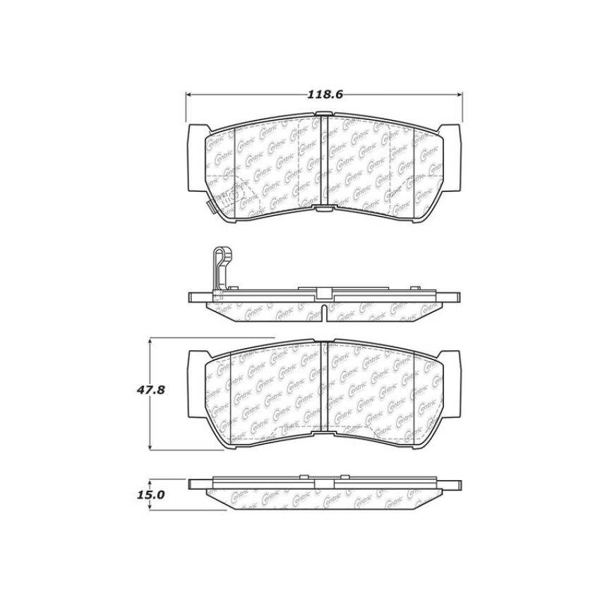 CENTRIC PARTS 103.12970 C-Tek Ceramic Brake Pads with Shims