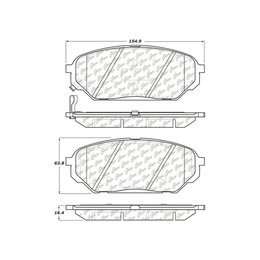 CENTRIC PARTS 103.13010 C-Tek Ceramic Brake Pads with Shims