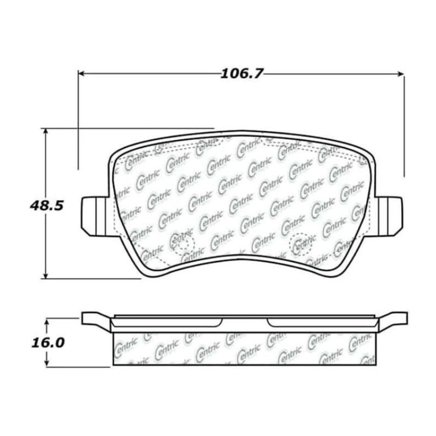 CENTRIC PARTS 103.13070 C-Tek Ceramic Brake Pads with Shims