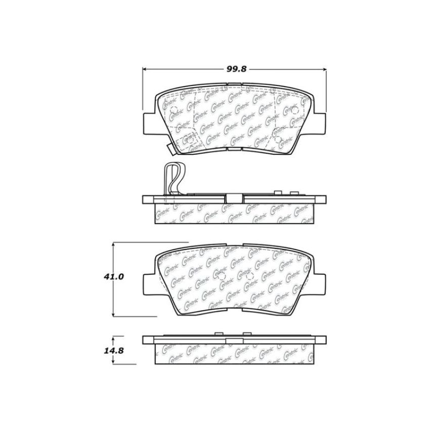 CENTRIC PARTS 103.13130 C-Tek Ceramic Brake Pads with Shims