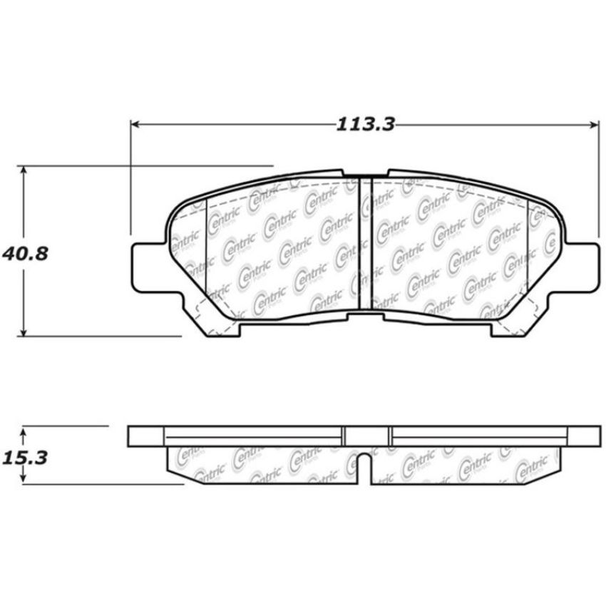 CENTRIC PARTS 103.13250 C-Tek Ceramic Brake Pads with Shims