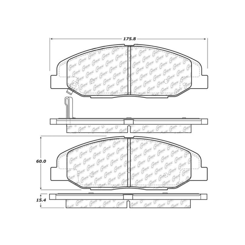 CENTRIC PARTS 103.13320 C-Tek Ceramic Brake Pads with Shims