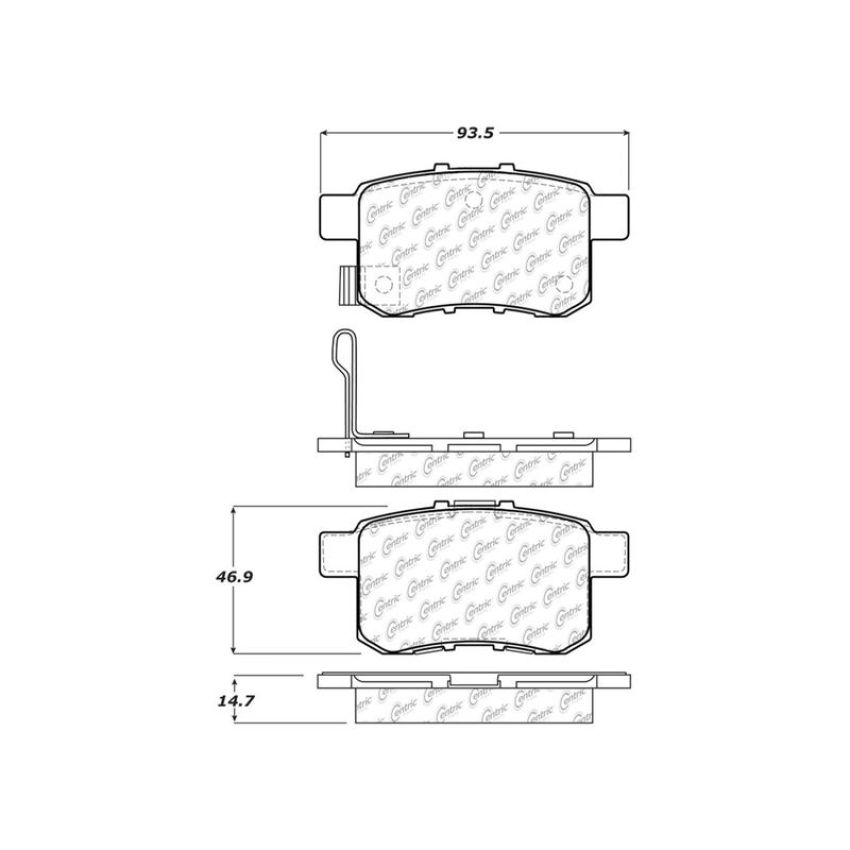 CENTRIC PARTS 103.13360 C-Tek Ceramic Brake Pads with Shims
