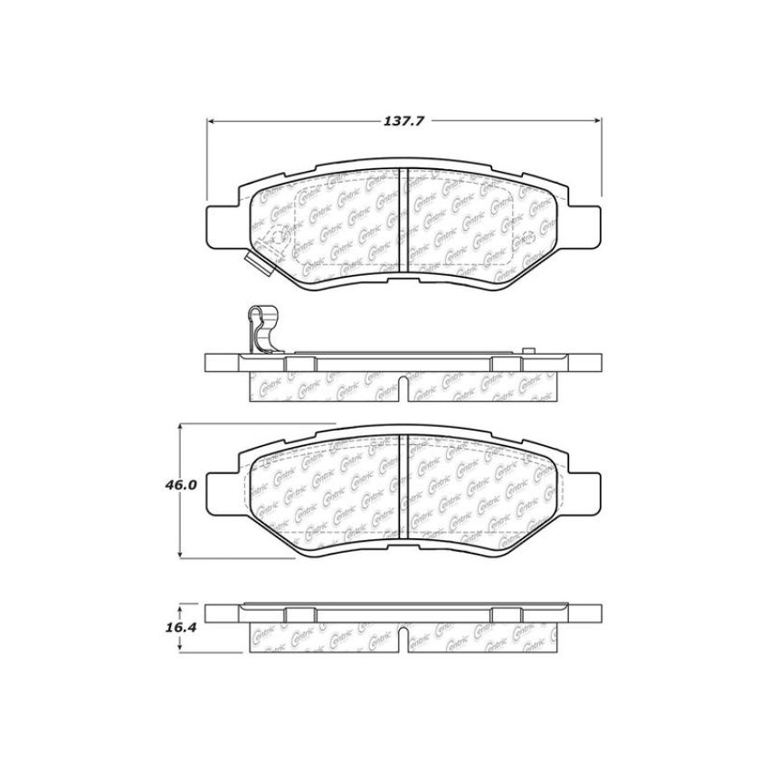 CENTRIC PARTS 103.13370 C-Tek Ceramic Brake Pads with Shims