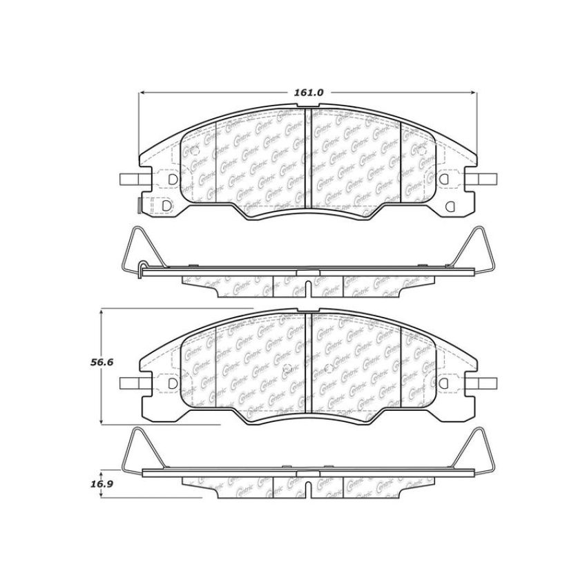 CENTRIC PARTS 103.13390 C-Tek Ceramic Brake Pads with Shims