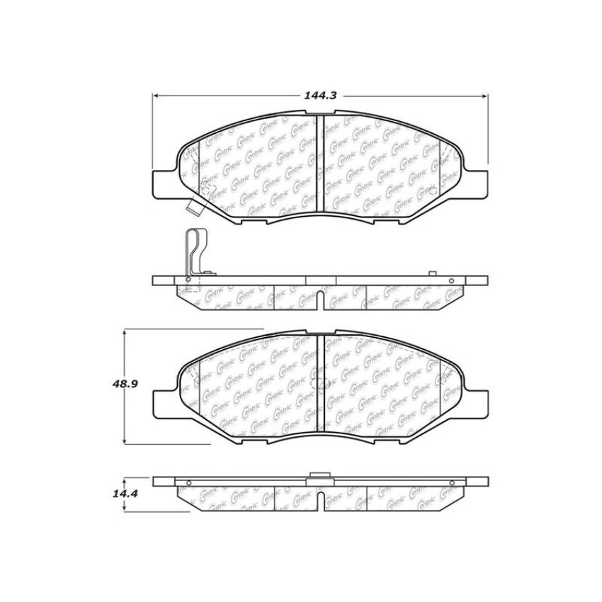 CENTRIC PARTS 103.13450 C-Tek Ceramic Brake Pads with Shims