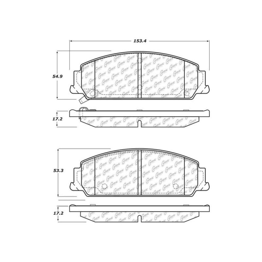 CENTRIC PARTS 103.13510 C-Tek Ceramic Brake Pads with Shims