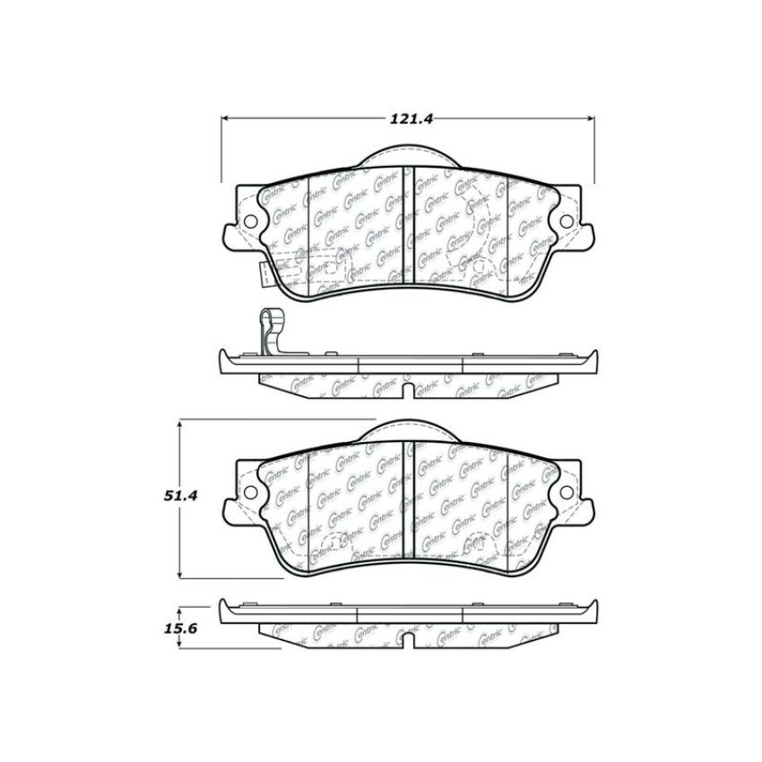 CENTRIC PARTS 103.13520 C-Tek Ceramic Brake Pads with Shims