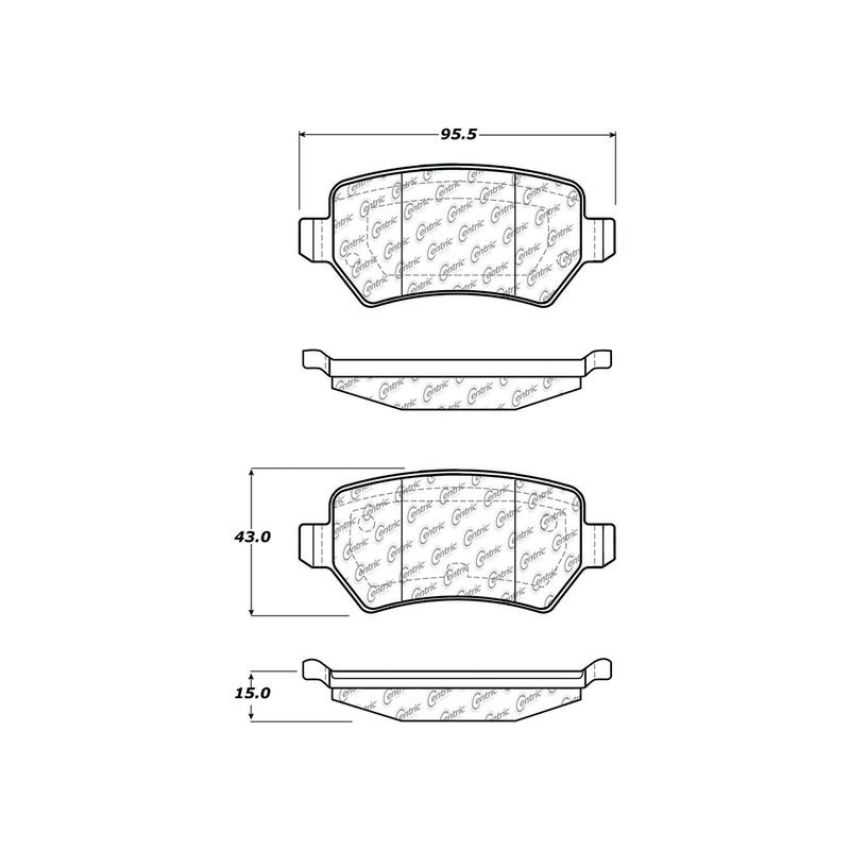 CENTRIC PARTS 103.13620 C-Tek Ceramic Brake Pads with Shims