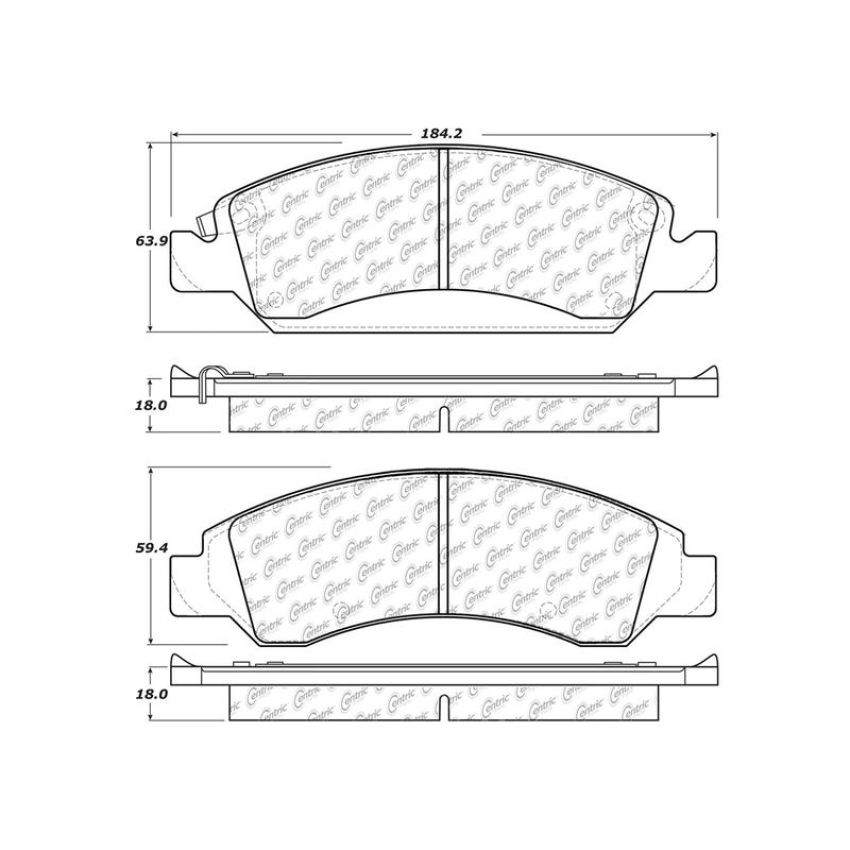CENTRIC PARTS 103.13630 C-Tek Ceramic Brake Pads with Shims