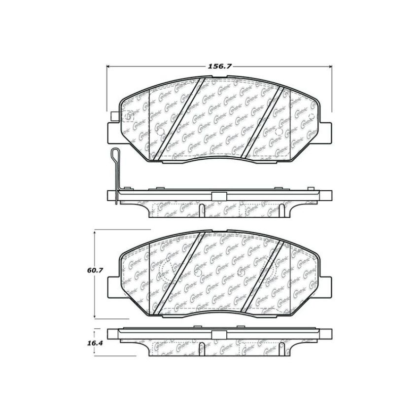 CENTRIC PARTS 103.13840 C-Tek Ceramic Brake Pads with Shims