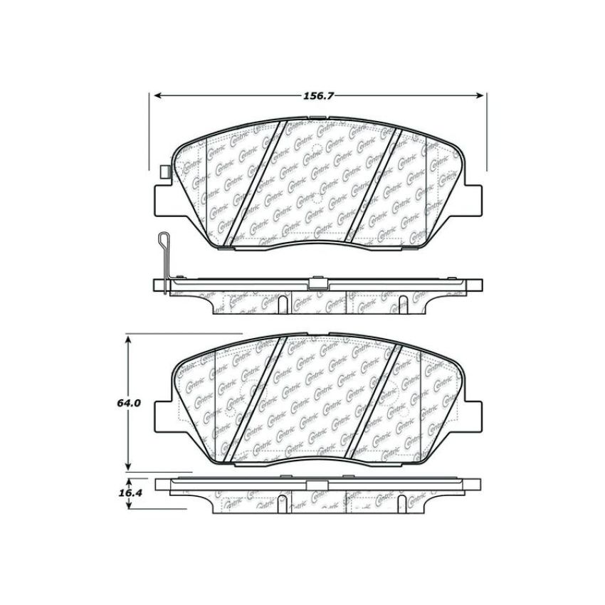 CENTRIC PARTS 103.13850 C-Tek Ceramic Brake Pads with Shims