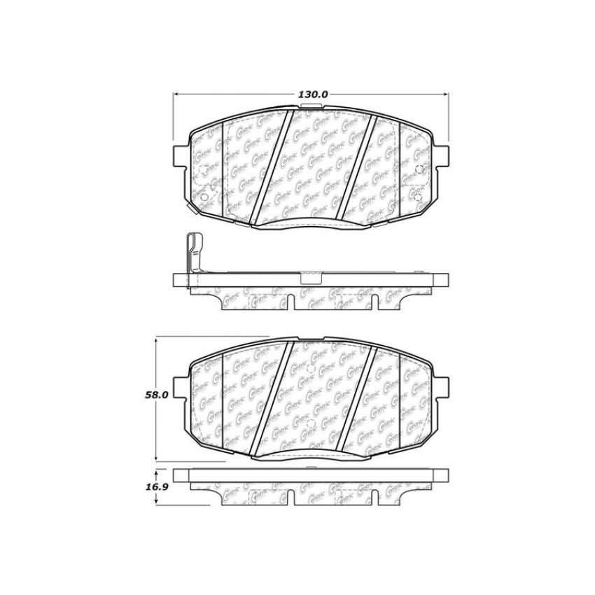 CENTRIC PARTS 103.13970 C-Tek Ceramic Brake Pads with Shims