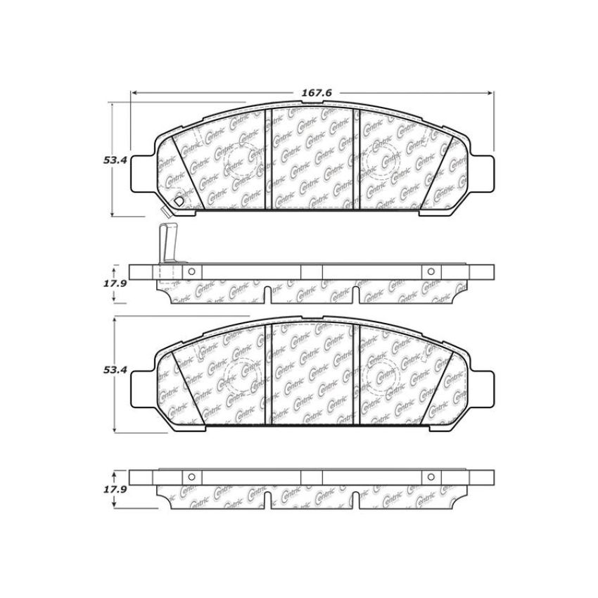 CENTRIC PARTS 103.14010 C-Tek Ceramic Brake Pads with Shims