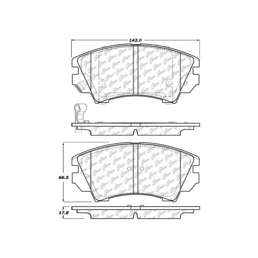 CENTRIC PARTS 103.14040 C-Tek Ceramic Brake Pads with Shims